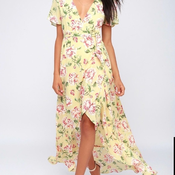 Lulu’s Sense of Wonder Maxi Wrap Dress - Picture 3 of 11